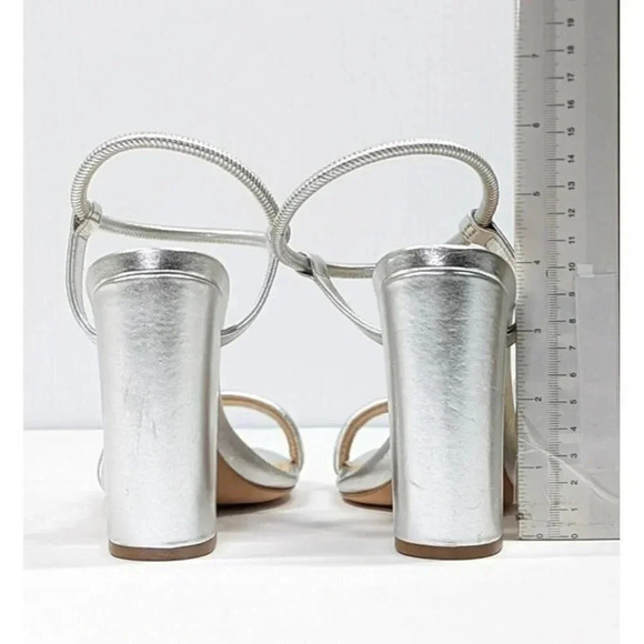 Schutz Women's Pincesa Silver Metallic High-Heel Sandals Size 7 B (MSRP $170) - Picture 7 of 12